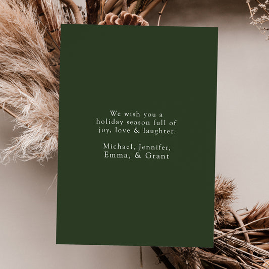 Rustic Watercolor Pinecone Wreath Non-Photo Holiday Card | Canva Template