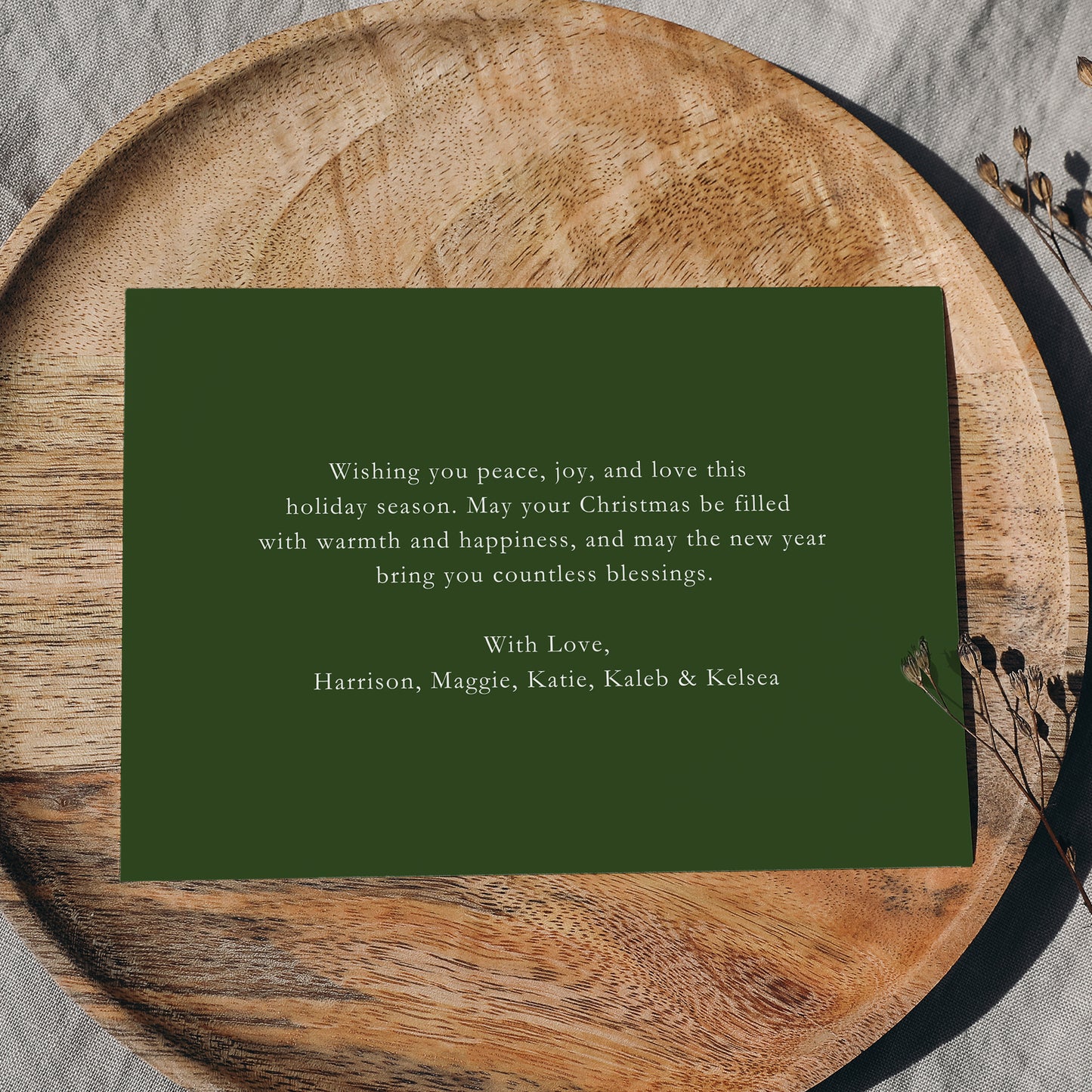 Elegant Red Bow Greenery Garland Holiday Photo Card | Canva Template