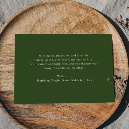 Elegant Red Bow Greenery Garland Holiday Photo Card | Canva Template