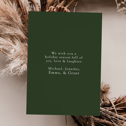 Rustic Watercolor Pinecone Wreath Non-Photo Holiday Card | Canva Template