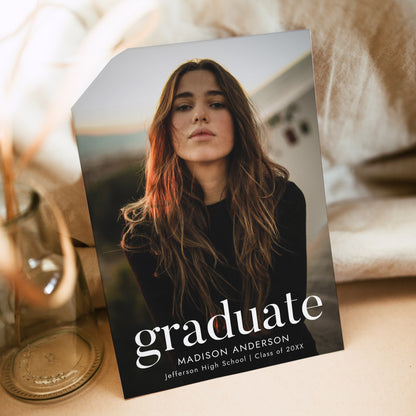 Modern Refined Photo Graduation Party Invitation | Corjl Template