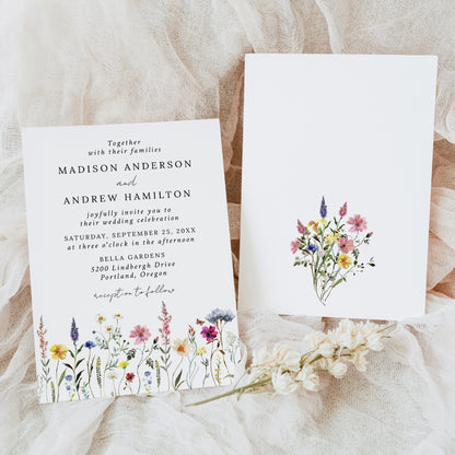 Elegant Wildflower Meadow Wedding Invitation | Corjl Listing