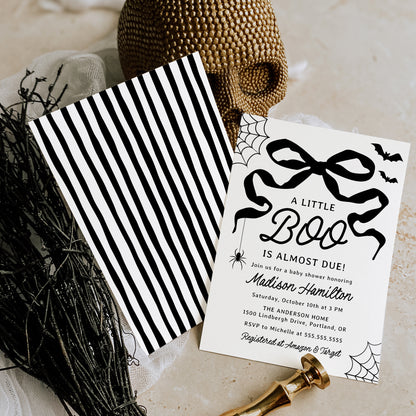 A Little Boo Is Almost Due Halloween Baby Shower Invitation Template