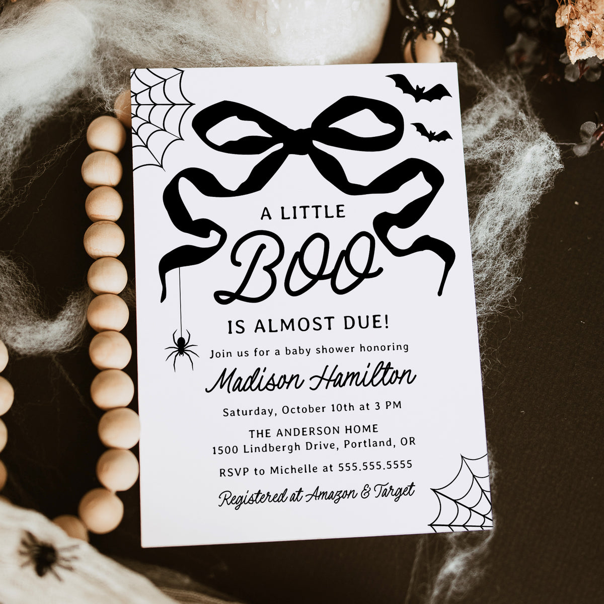 A Little Boo Is Almost Due Halloween Baby Shower Invitation Template